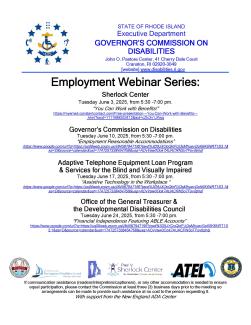GCD Employment Webinar Series Flyer with links to webinars