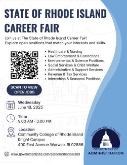 RI Career Fair Flyer June 18, 2025 9-3PM at CCRI in Warwick