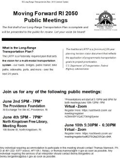 Public Meetings List on Long term Transportation Projects
